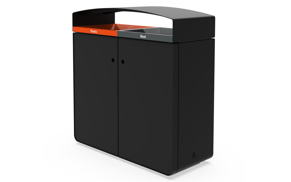 Reposa waste bin double steel