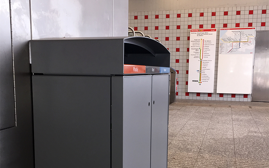 Reposa waste bin triple steel