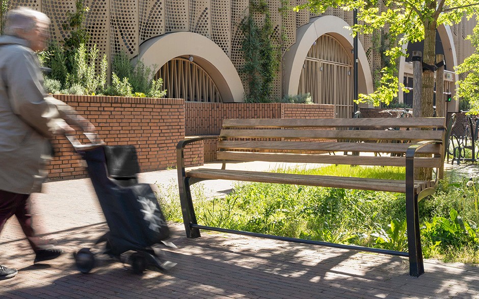 Vivanti bench for the elderly wood with backrest 3 seater