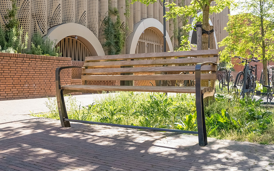 Vivanti bench for the elderly wood with backrest 3 seater