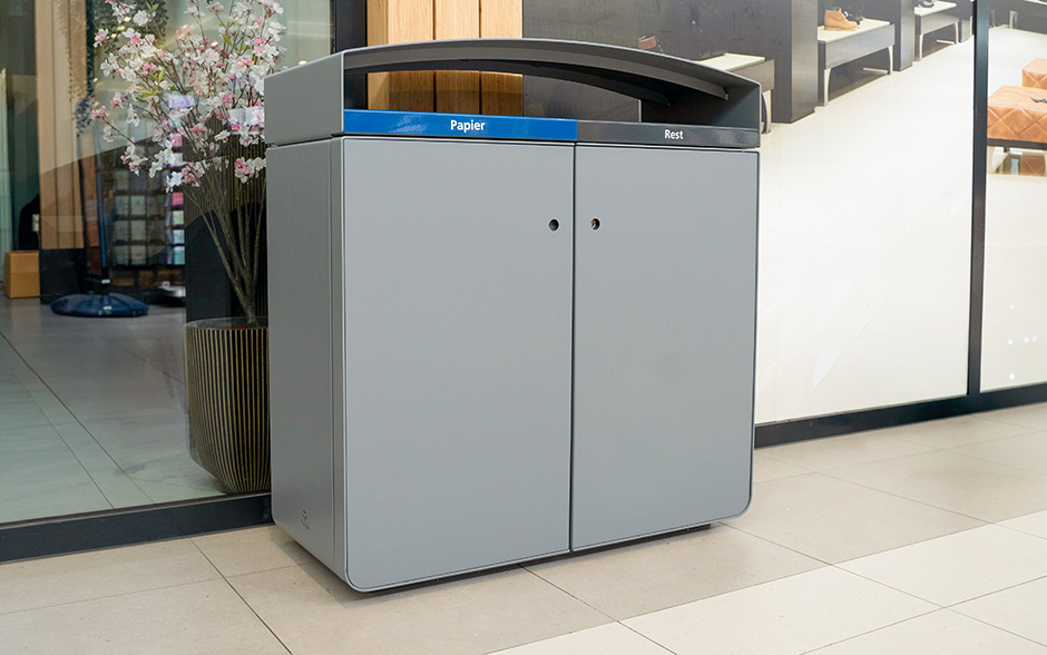 Reposa waste bin double steel