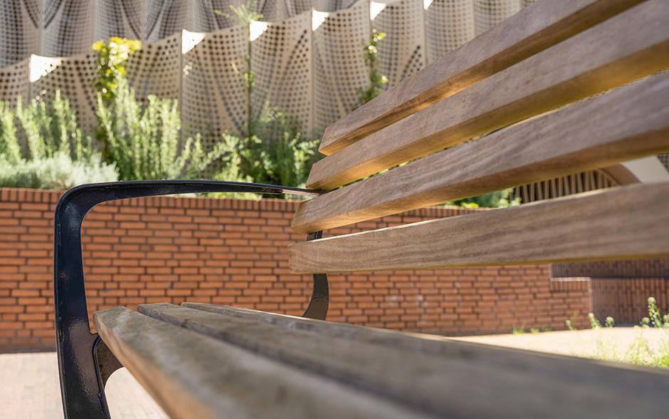 Vivanti bench for the elderly wood with backrest 3 seater