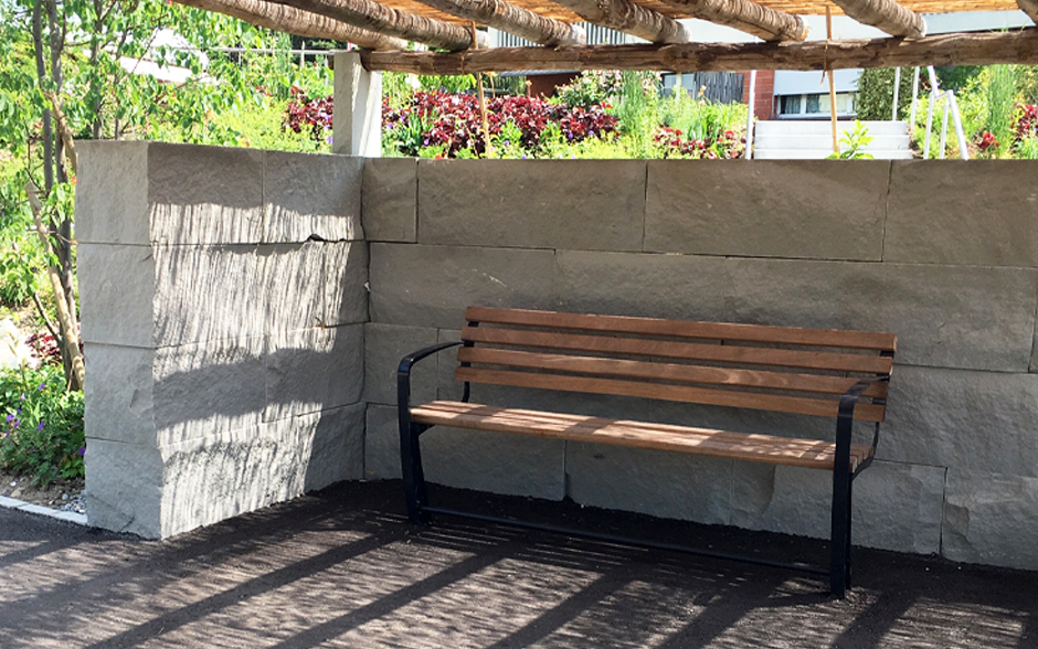 Vivanti bench for the elderly wood with backrest 3 seater