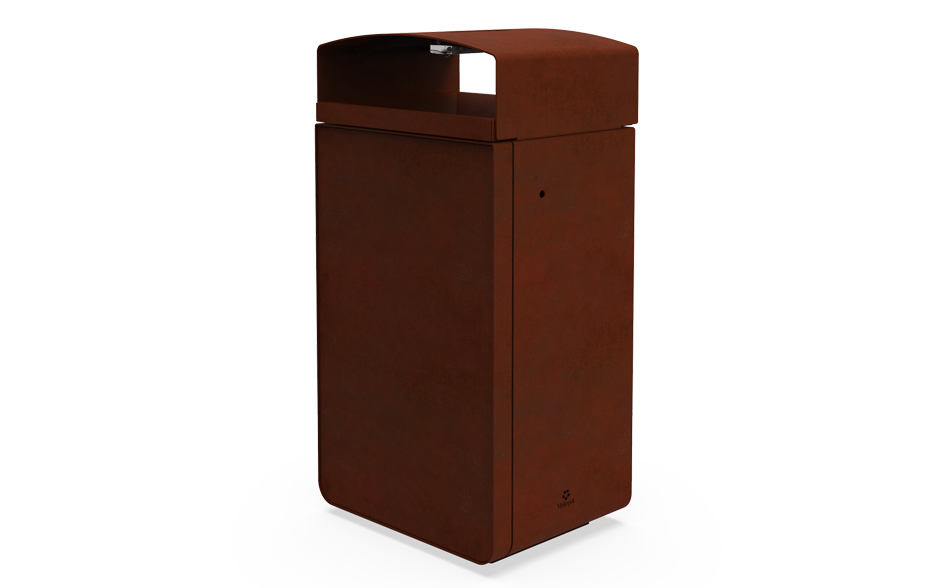Reposa waste bin single corten steel