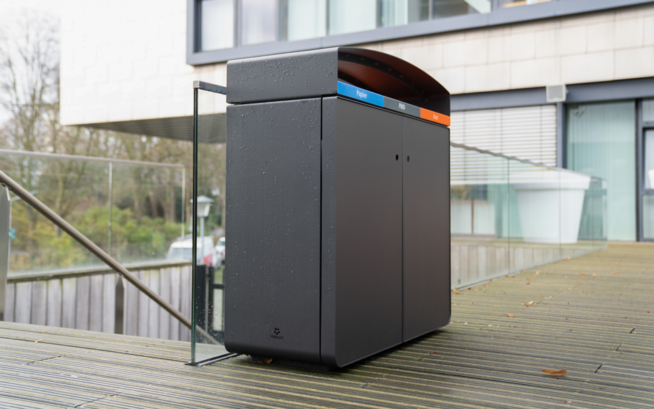 Reposa waste bin triple steel