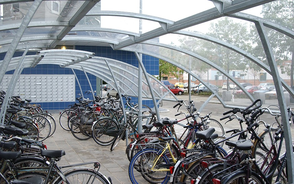 Ligna double-sided bicycle shelter