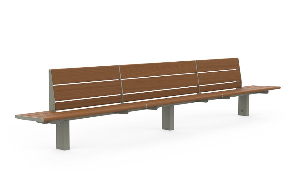 Calidum Light bench single-sided with backrest bamboo
