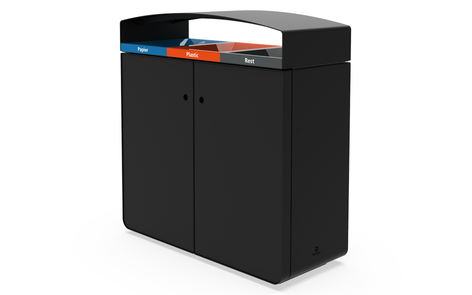 Reposa waste bin triple steel