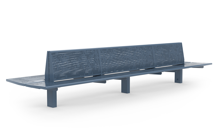Calidum Light bench double-sided with backrest stainless steel.